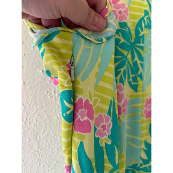 Vintage Lilly Pulitzer Floral Silk Blend  Faux Wrap Dress Size 8 - Picture 10 of 10